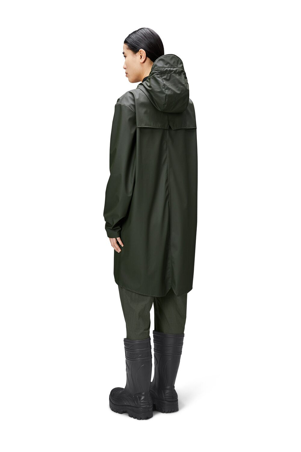 Long regnjakke - grøn